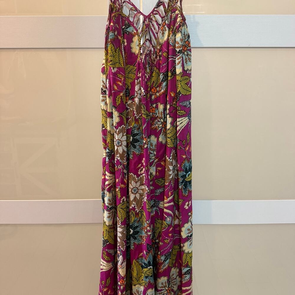 Anthropologie by Anthropologie XS Pink Floral Strappy Cutout Maxi Dress NWT